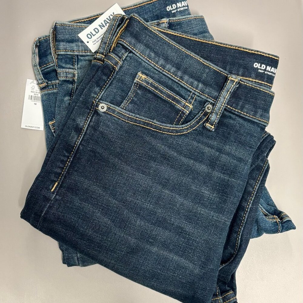NWT SET OF THREE Old Navy stretch jeans for boys size 18/XXL
